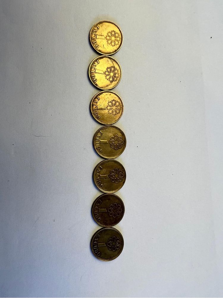 Moedas antigas Escudo 20 centavos, 10 centavos, 50 centavos, 1 escudo,