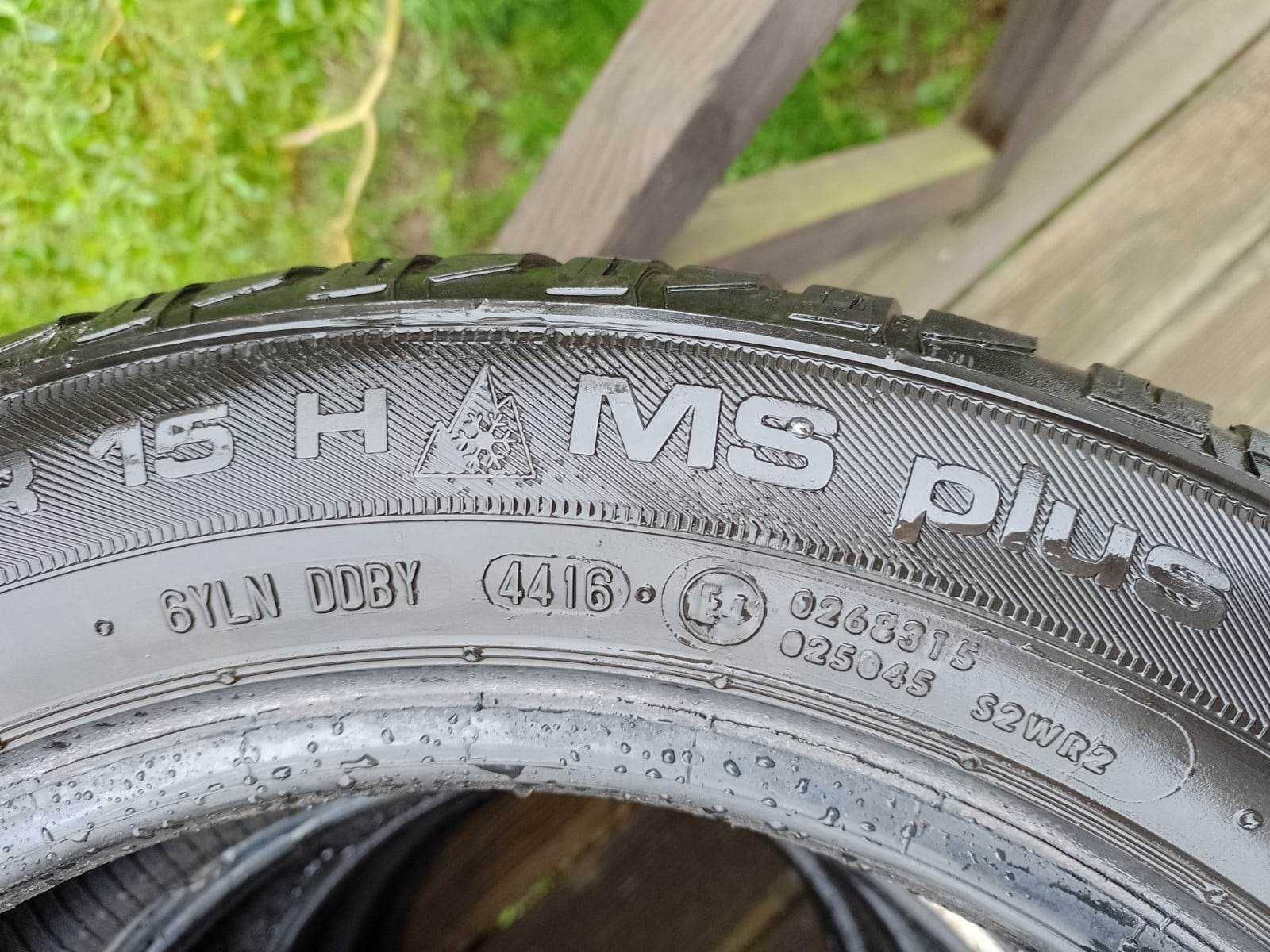 4 opony Uniroyal MS plus, rain tyre, zimowe 195/55/15, 2016r, 4,5mm