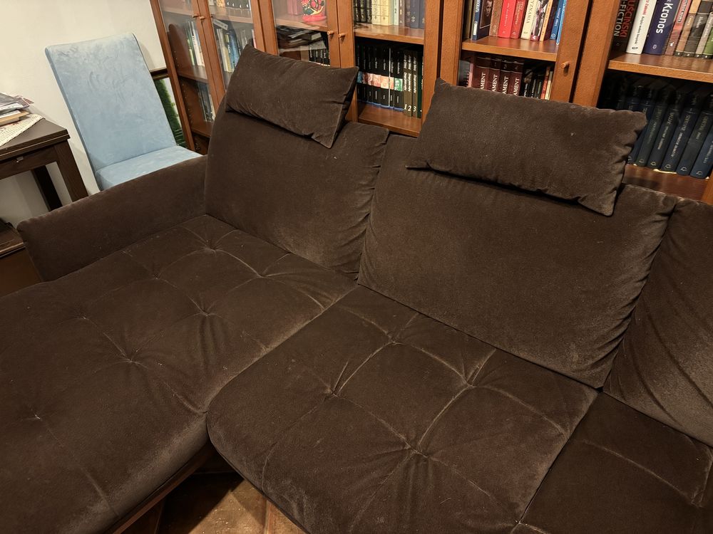 Kanapa sofa welurowa czekolada brąz