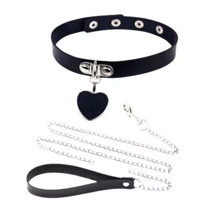 Эротический сексуальный игровой ошейник поводок ролевой на цепочке чок