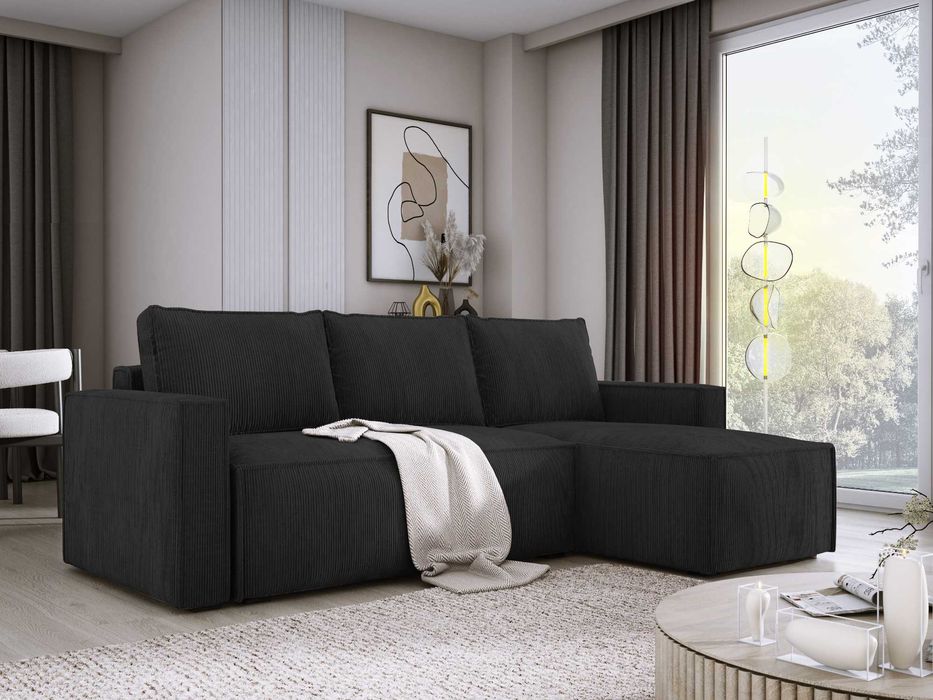 Narożnik sztruks KENZO z funkcją spania! 140x200 cm