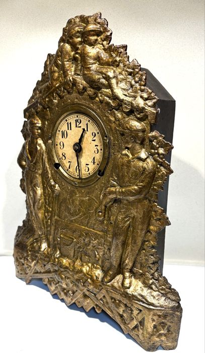 Lindo antigo relógio de chaminé - á funcionar