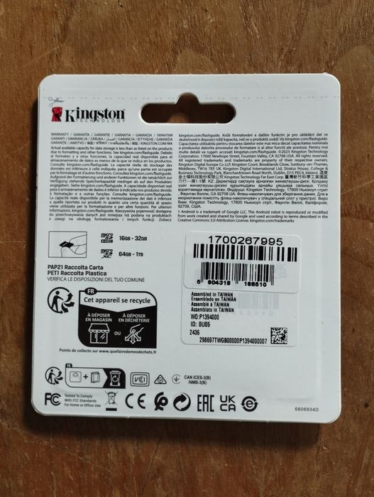 Cartão Memória Micro SD Kingston 64gb