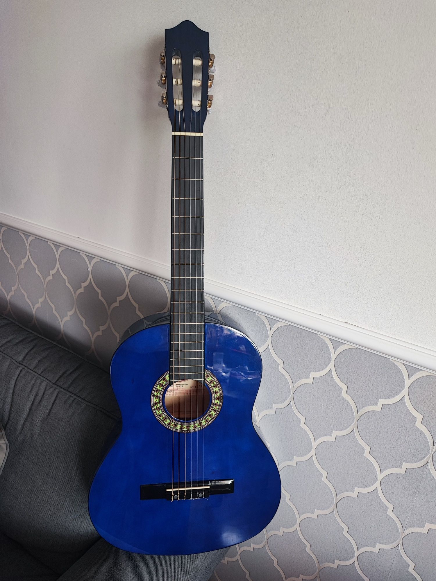Gitara klasyczna niebieska hand made