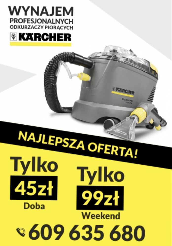 Najtaniej! Wynajem Odkurzacz Piorący Karcher Puzzi 8/1c 10/1 Dowóz!