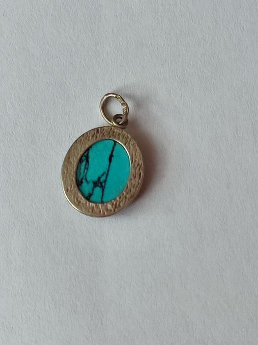 Warmet stara zawieszka turkus srebro Agat Kłodzko