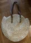 Torebka beżowa duża boho, pleciona , Szerokość 44 cm
