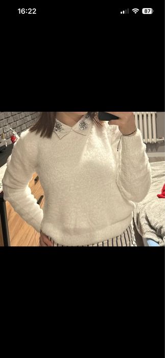 Biały sweter damski (OPIS!)