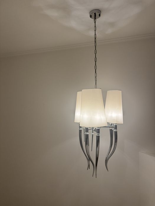 Azzardo Diablo lampa srebrna , bialy klosz