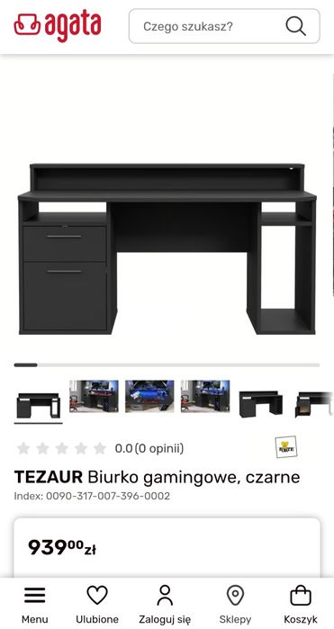 Czarne biurko gamingowe