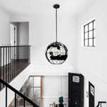 Lampa wisząca Globus świat Loft czarna duża