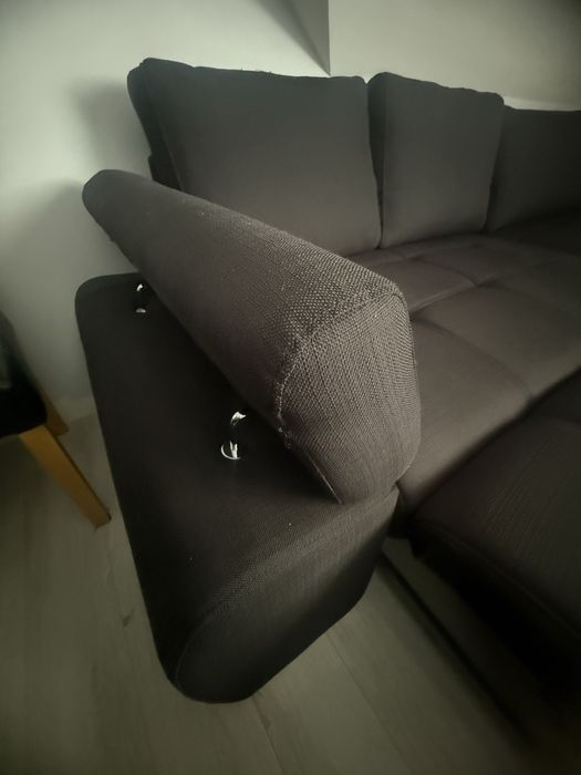 Sofa czarna z funkcją spania rozkładana rogówka  2,8 m