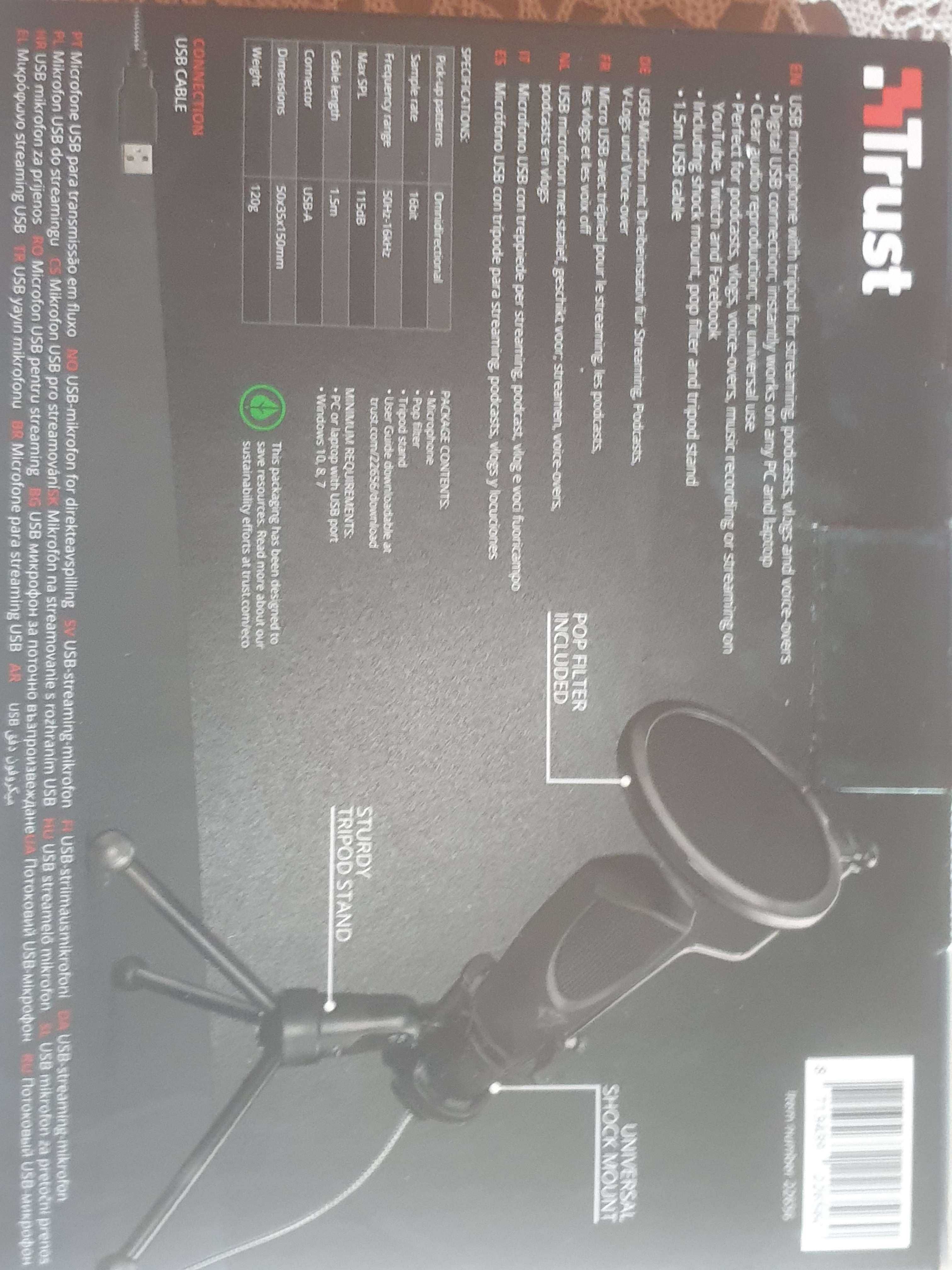 Mikrofon przewodowy Trust Gxt Mantis