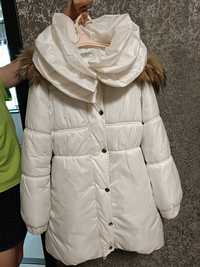 Зимнее пальто шикарная модель с натуральной опушкой (енот)
