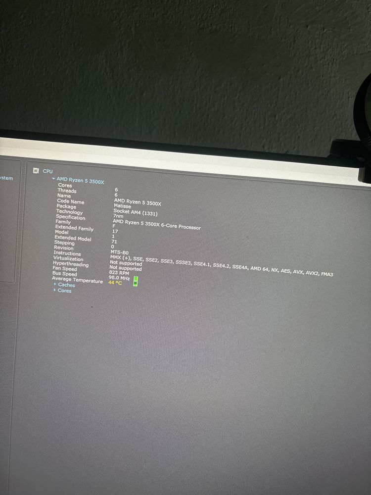 Cpu Ryzen 5 3500x perfeito!