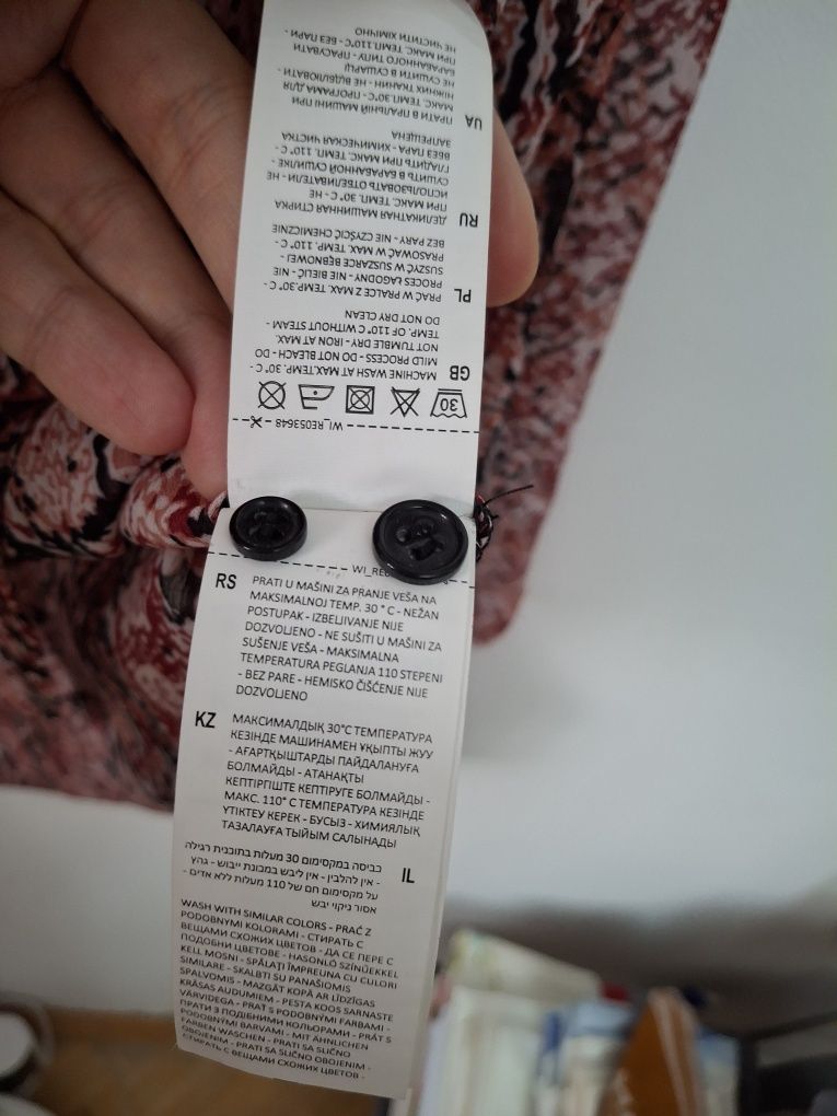 Koszula różowa Reserved 38 zwierzęcy wzór wężowa zwiewn