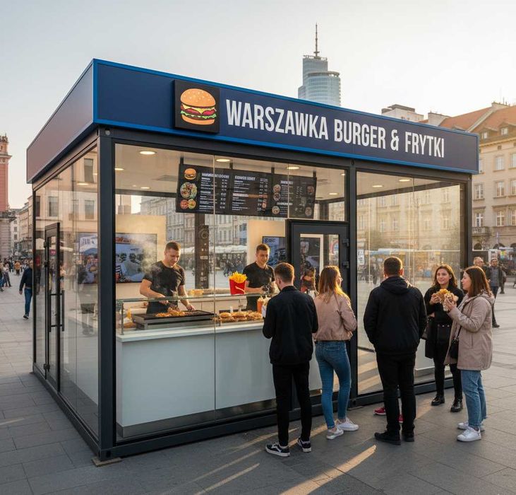 Pawilon mobilny kontener handlowy, sklep, biuro, kiosk, fast food