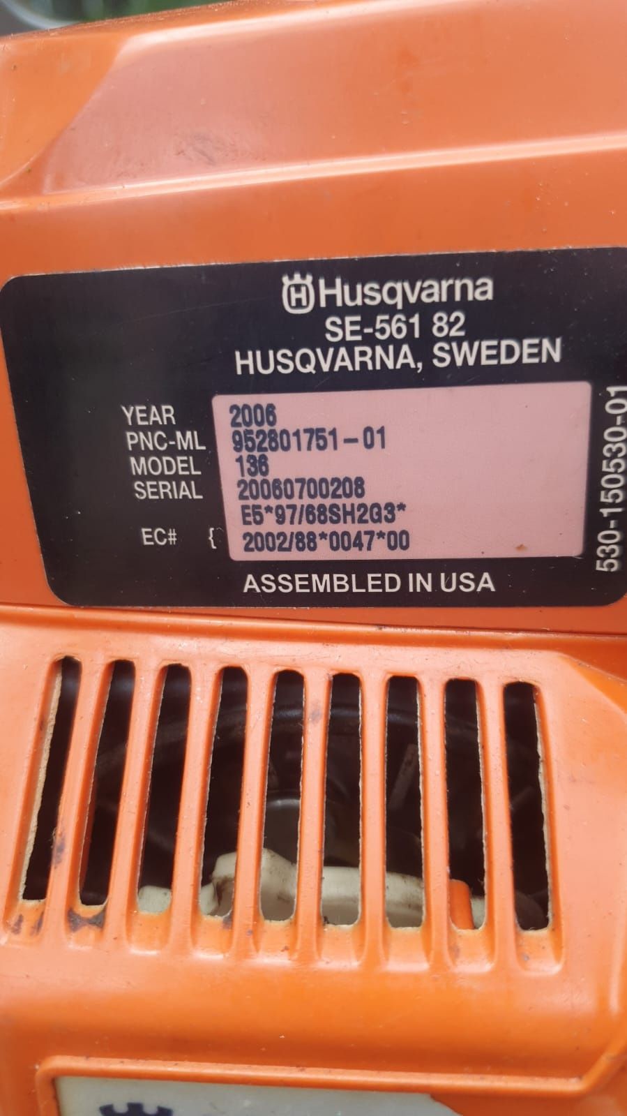 Husqvarna 36, cała w orginale. Moc 2.3 KM. Nowy zestaw tnący