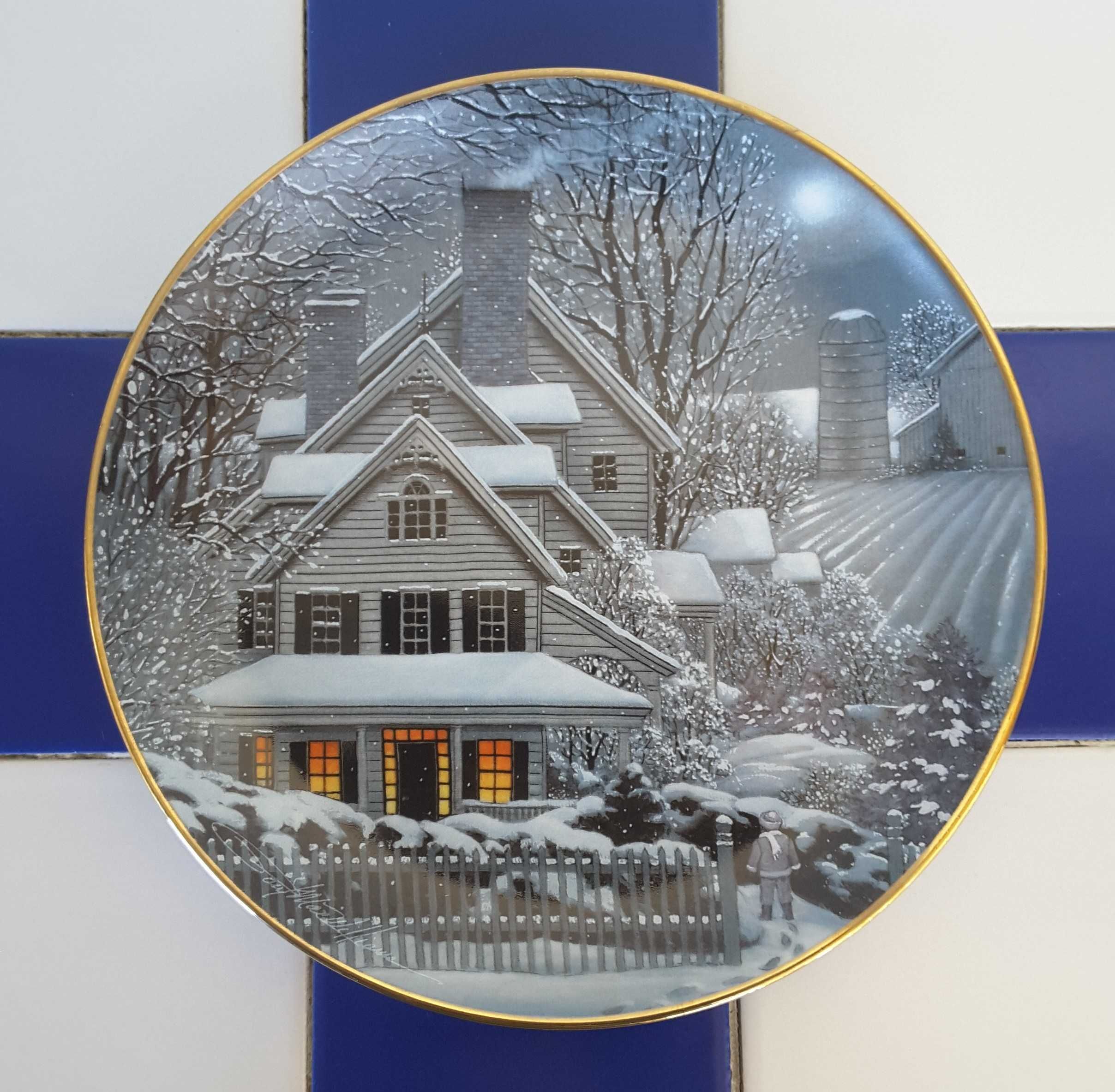 Prato Decorativo Franklin Mint - "Chapel in Winter" (Numerado)