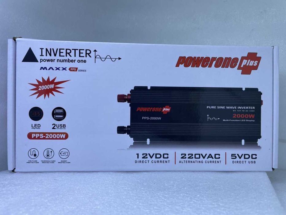 Преобразователь авто инвертор Power 12V 220V 2000W c функц/ плав пуска