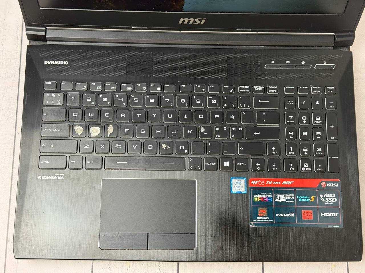 MSI GT63 Titan 8RF i7-9750H  GTX 1070 8gb 16ram ddr4 ssd 512 120Hz