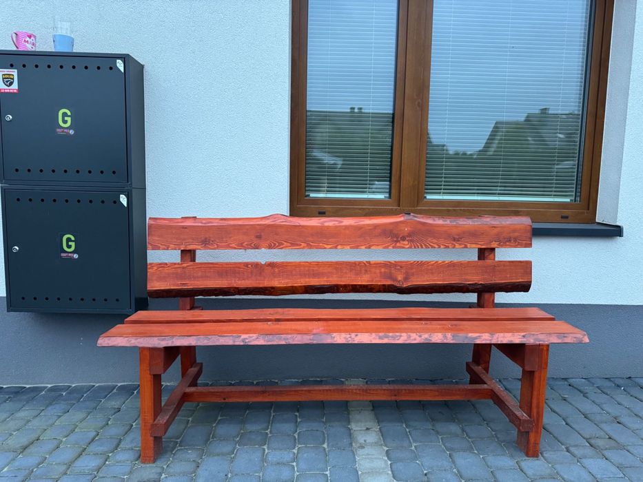 Ławka góralska drewniana, 180cm, ława biesiadna z tarcicy.Olej Remmers