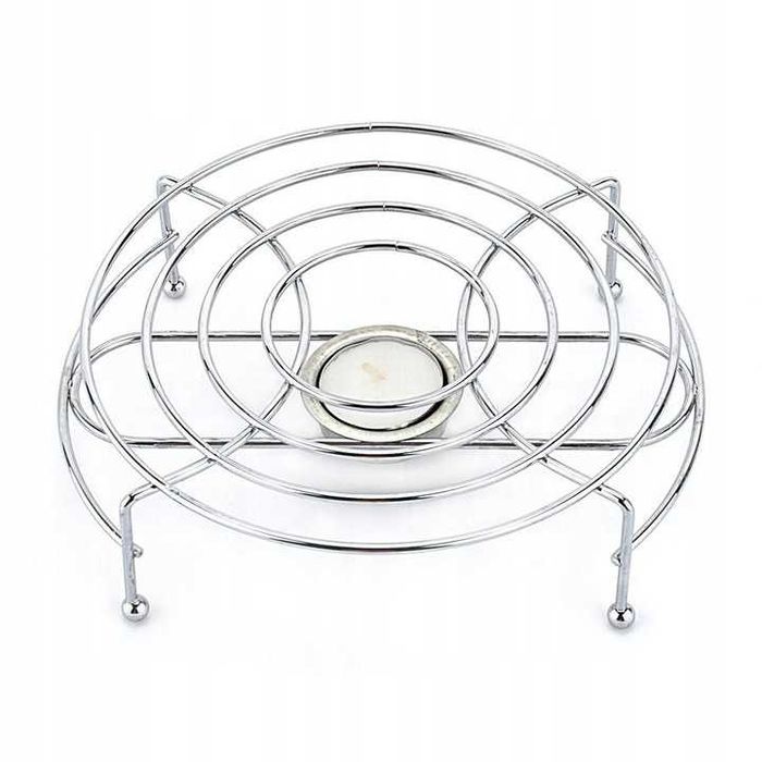 Podstawka z podgrzewaczem Tadar 15x5,5 cm srebrna 750591