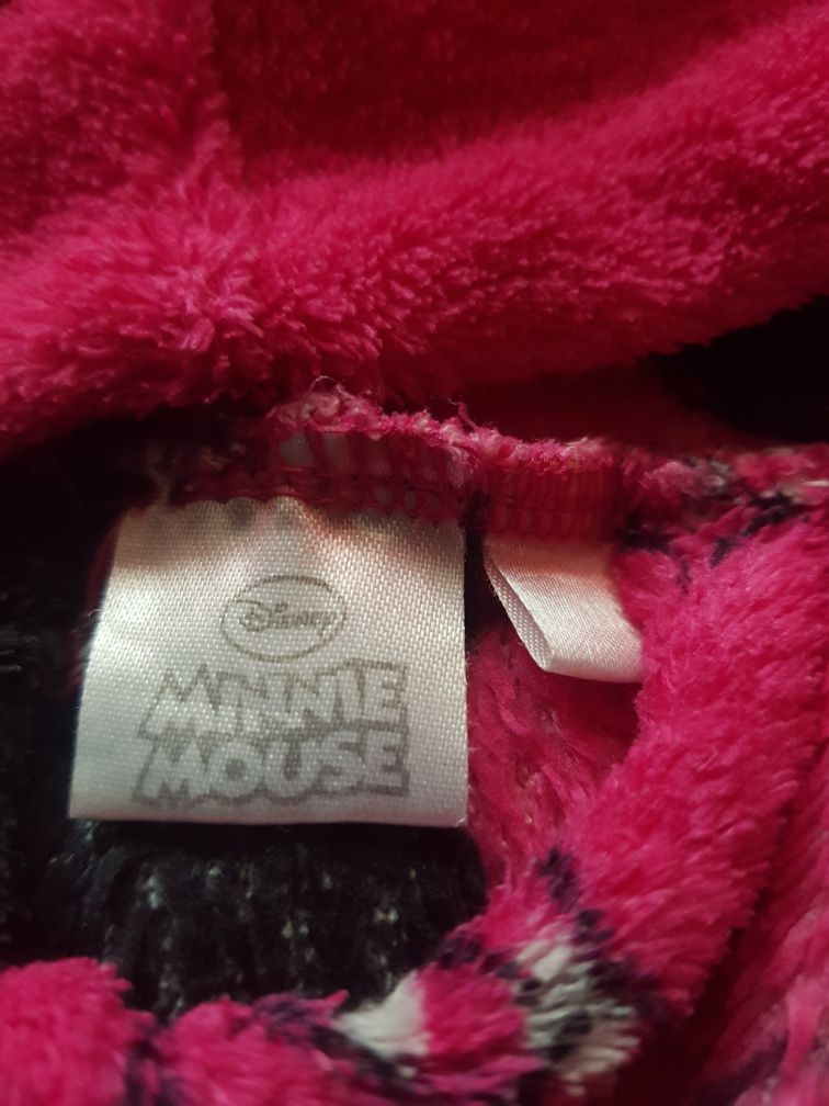 Ciepły szlafrok dziewczęcy z kapturem Disney myszka Minnie Mouse