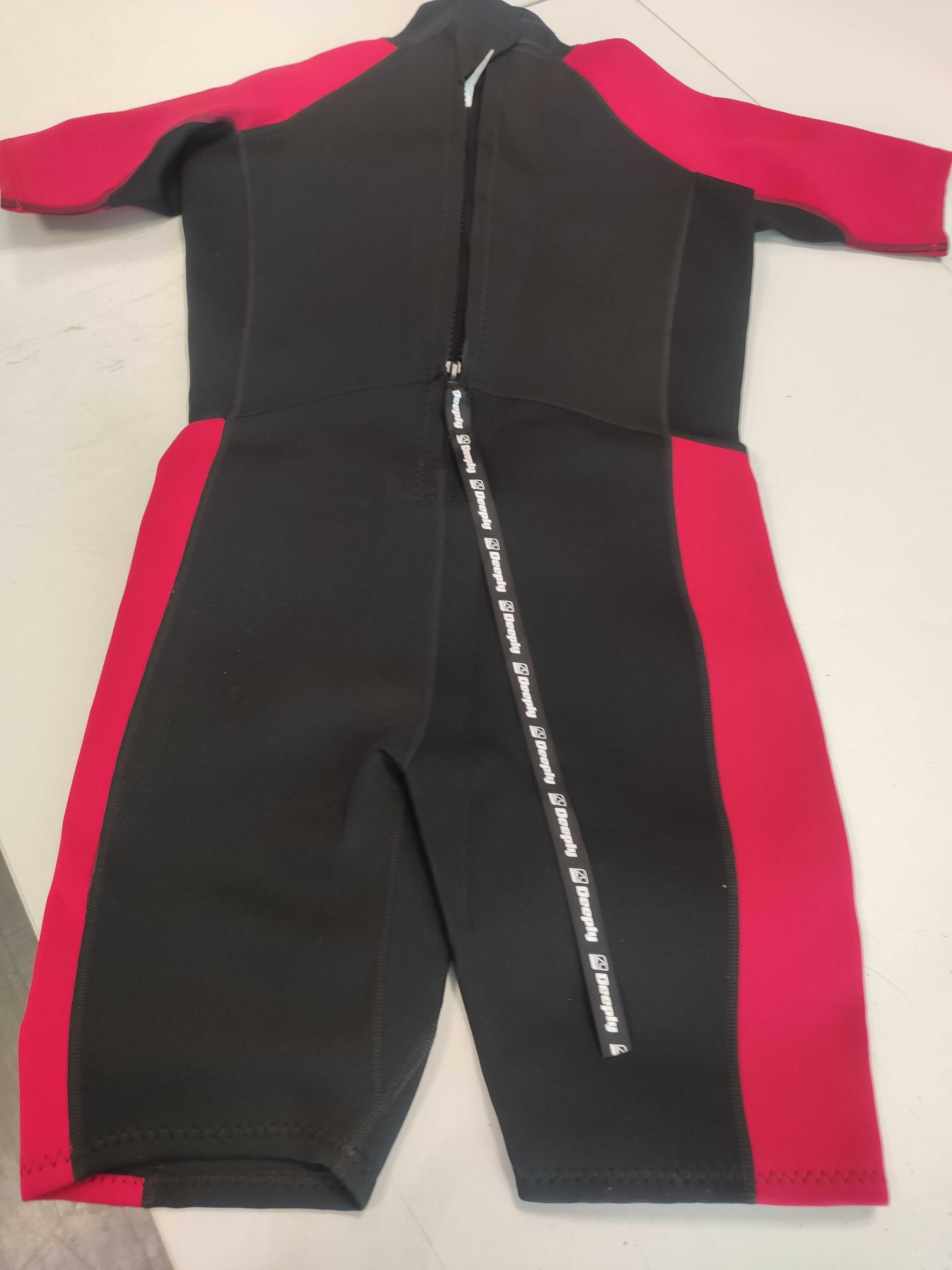 Fato vermelho e preto curto Bodyboard