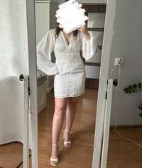 Sukienka biała NA-KD 36 ślub, poprawiny, panieński