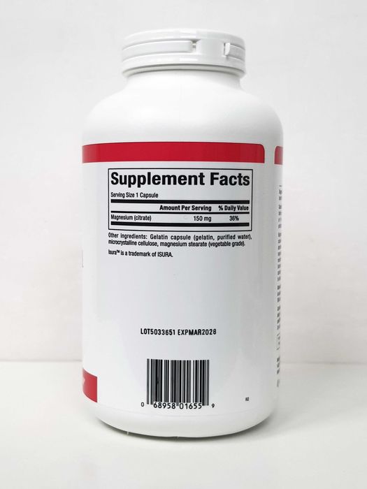 Магній цитрат Natural Factors, 150 мг, 90/180/360 капсул