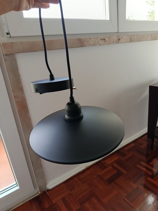 Candeeiro de teto preto Sklum