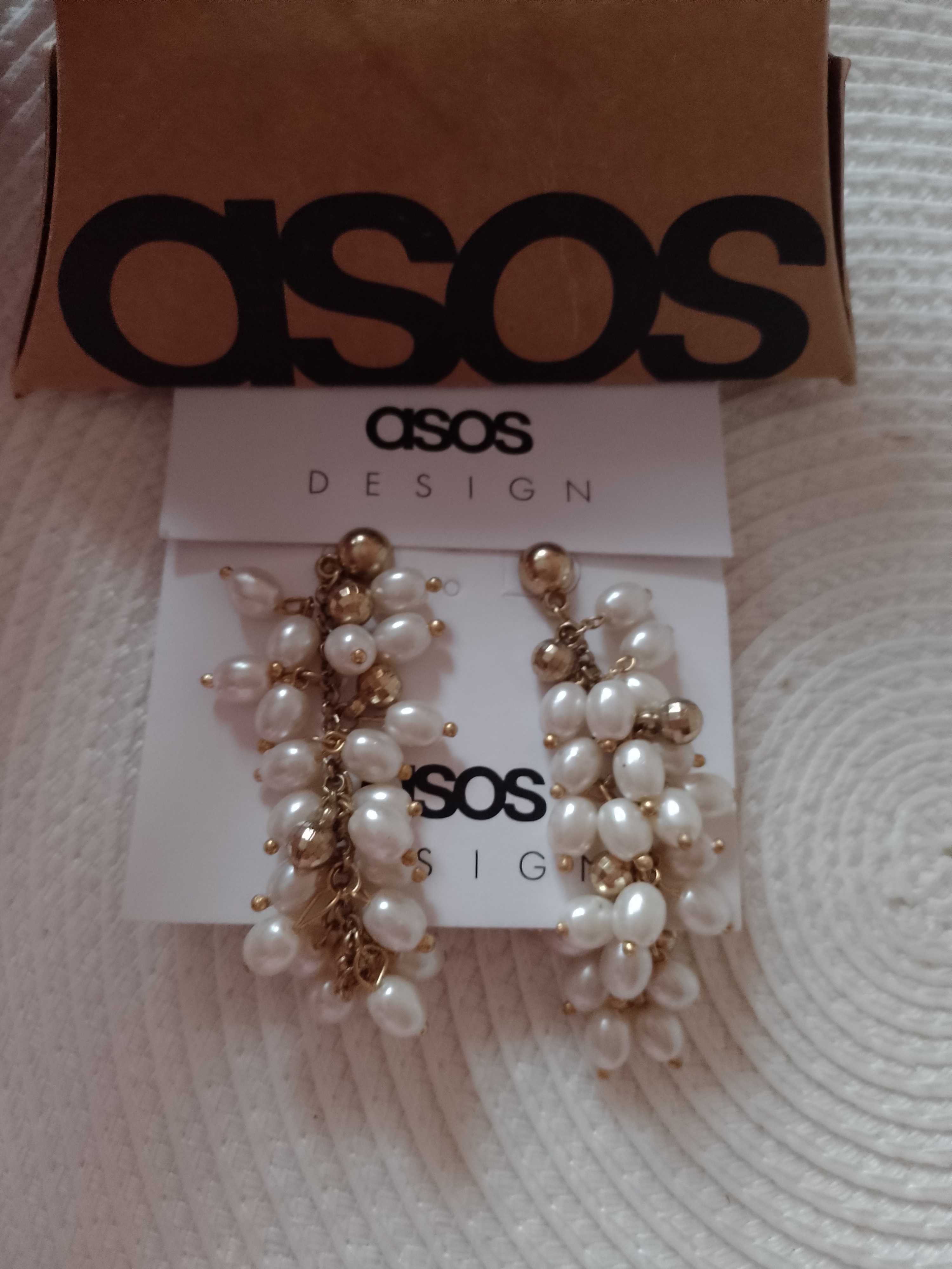 ASOS/ Długie, perłowe kolczyki Bogato zdobione z Londynu, NOWE