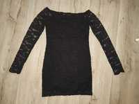 Маленькое чёрное платье для модниц с открытыми плечиками на 5-6 лет