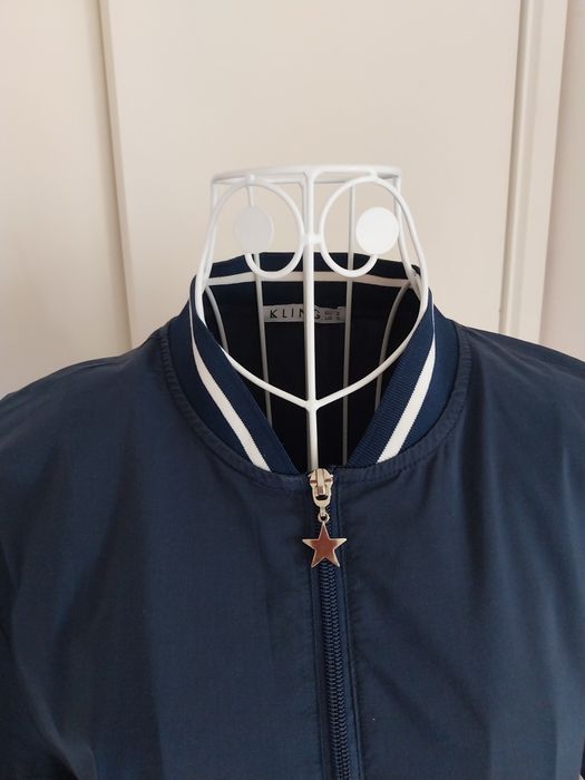 Vestido manga curta | midi | azul escuro | Kling | Tamanho S grande