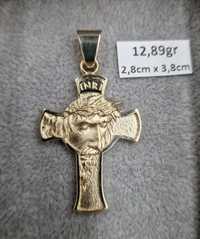 Krzyż 12,89gr złoto próby 585