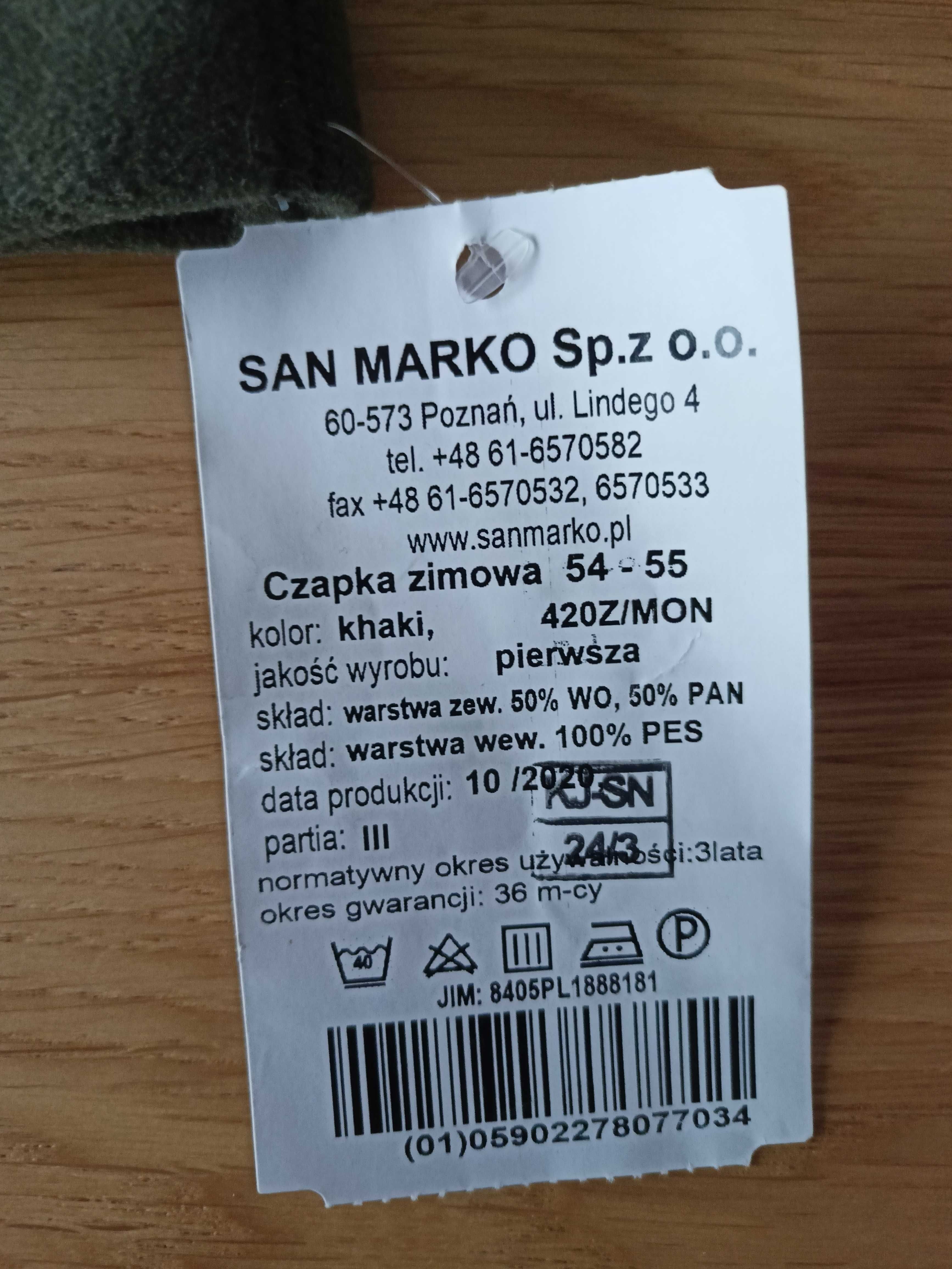 Wojskowa czapka zimowa khaki wzór 420z/mon rozmiar 54-55