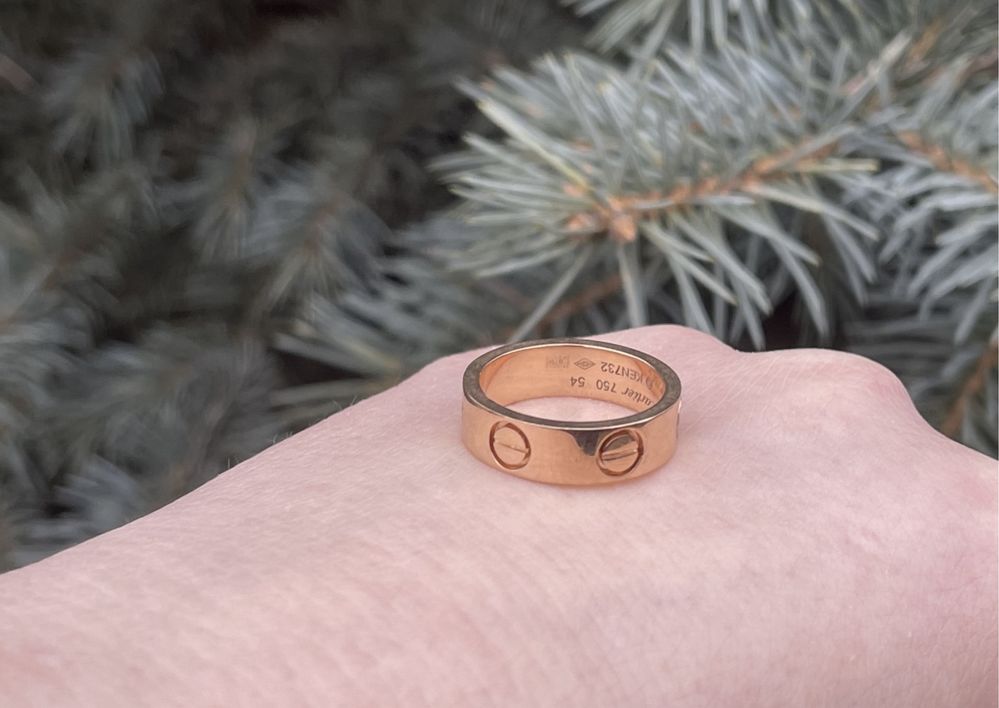 Золота каблучка,8 грам,обручка,кольцо під брендCartier Love,750,17,2