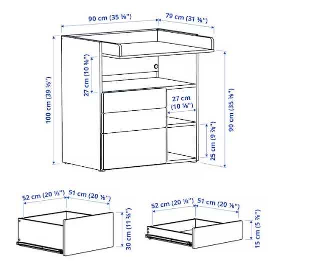 IKEA SMASTAD przewijak/ biurko