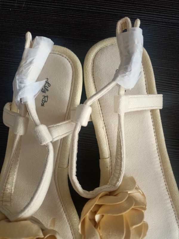 Nowe sandałki japonki żółte rozmiar 39