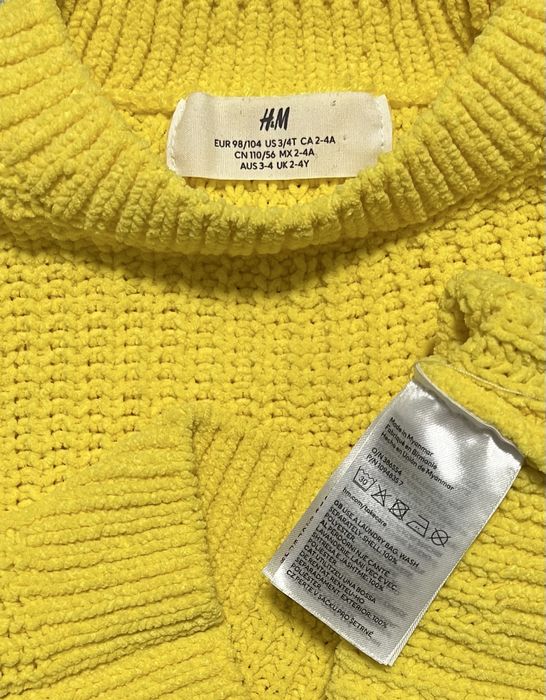 Żółty sweter sweterek H&M rozmiar 98/104