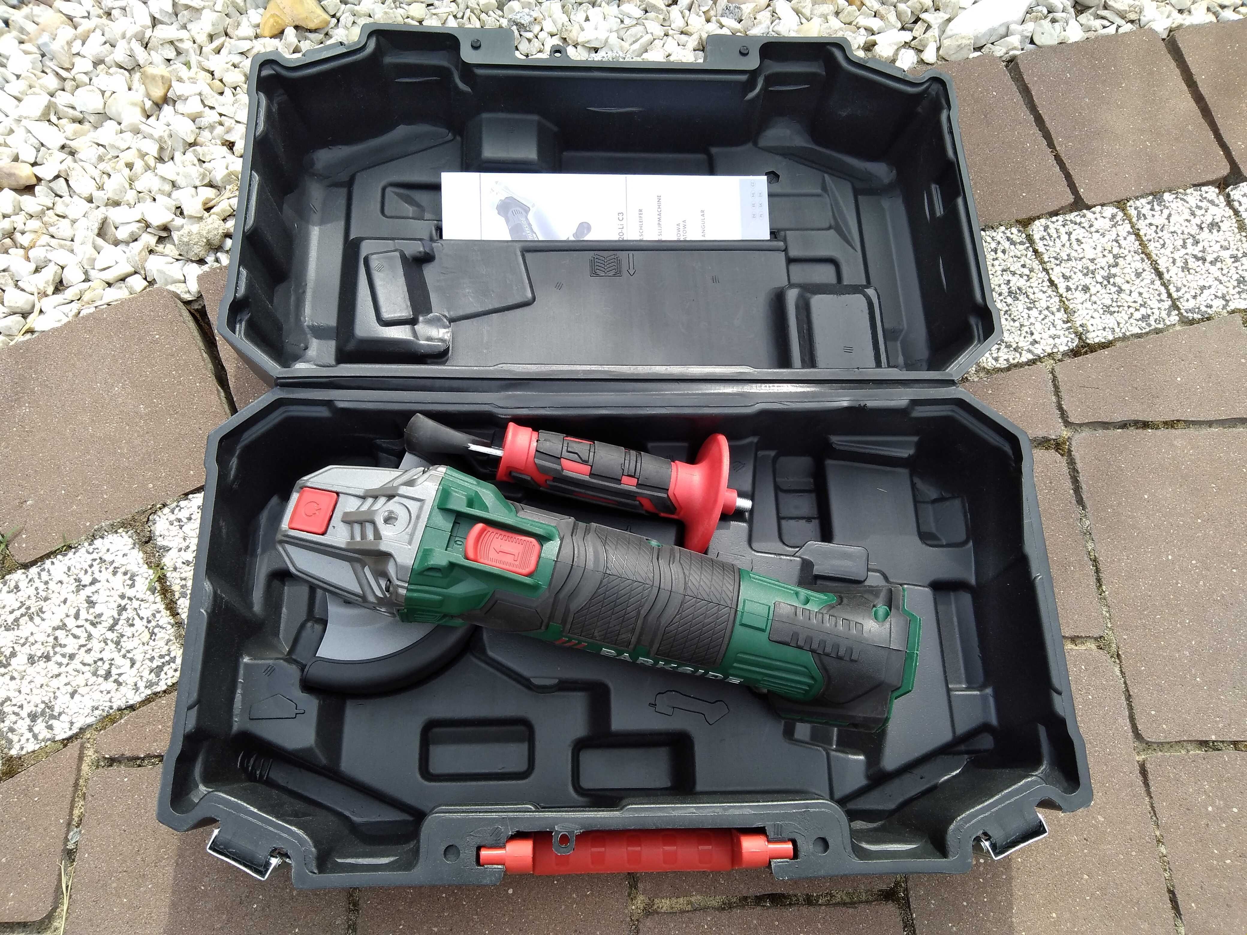 Polerka kątowa akumulatorowa Parkside PWSA 20-Li D4, 20V. Nowa