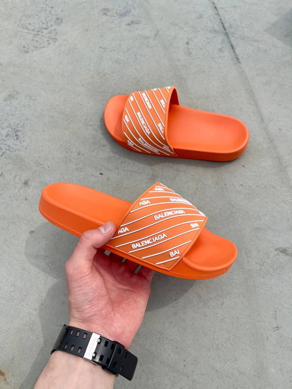 Жіночі кросівки Balenciaga Slides Small Logo ‘Orange