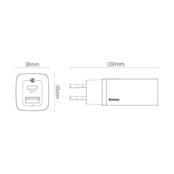 Ładowarka sieciowa Baseus GaN2 Lite 65W USB-C - Czarny