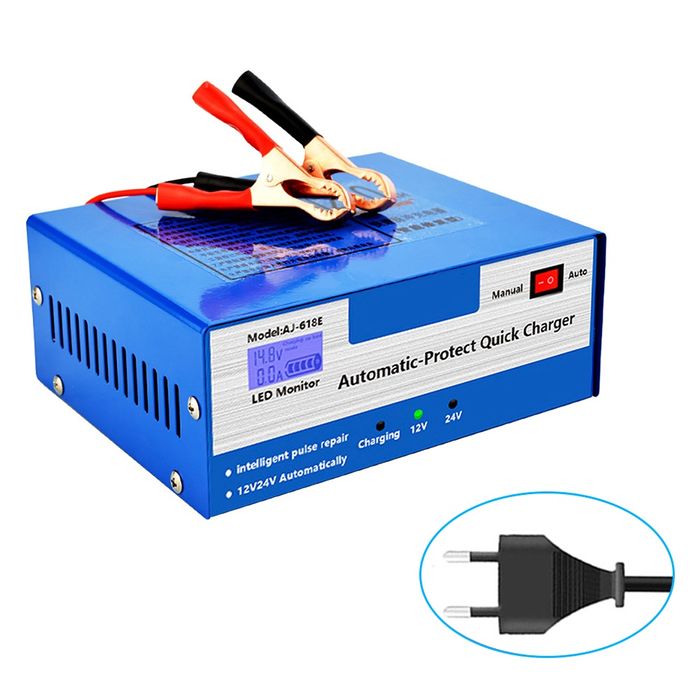Carregador e reparador de bateria Aj-618E 12/24v 200Ah NOVO