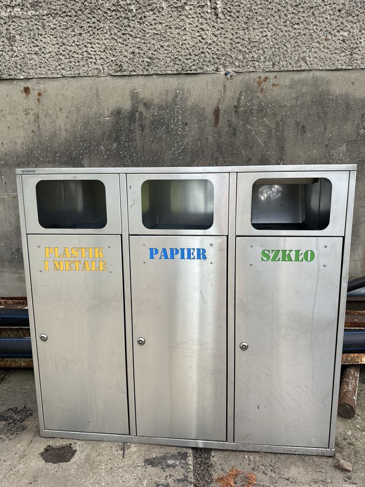 Kosz pojemnik do segregacji smieci odpady stal nierdzewna dla firmy x2