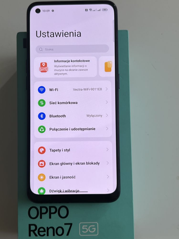 Oppo Reno 7 5G 8+8/256GB, jak nowy, gwarancja, komplet