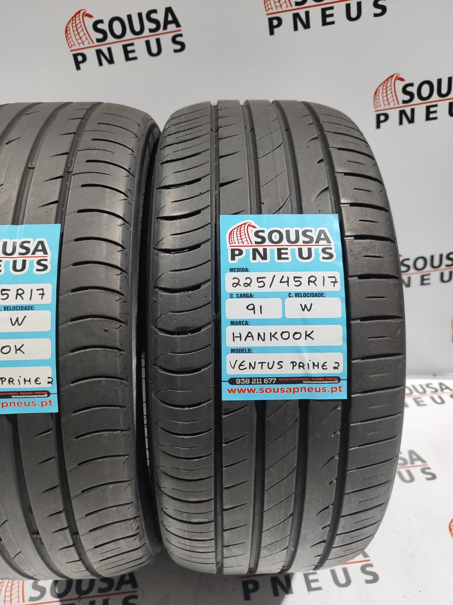 2 pneus semi novos 225-45R17 Hankook - Oferta dos portes morada