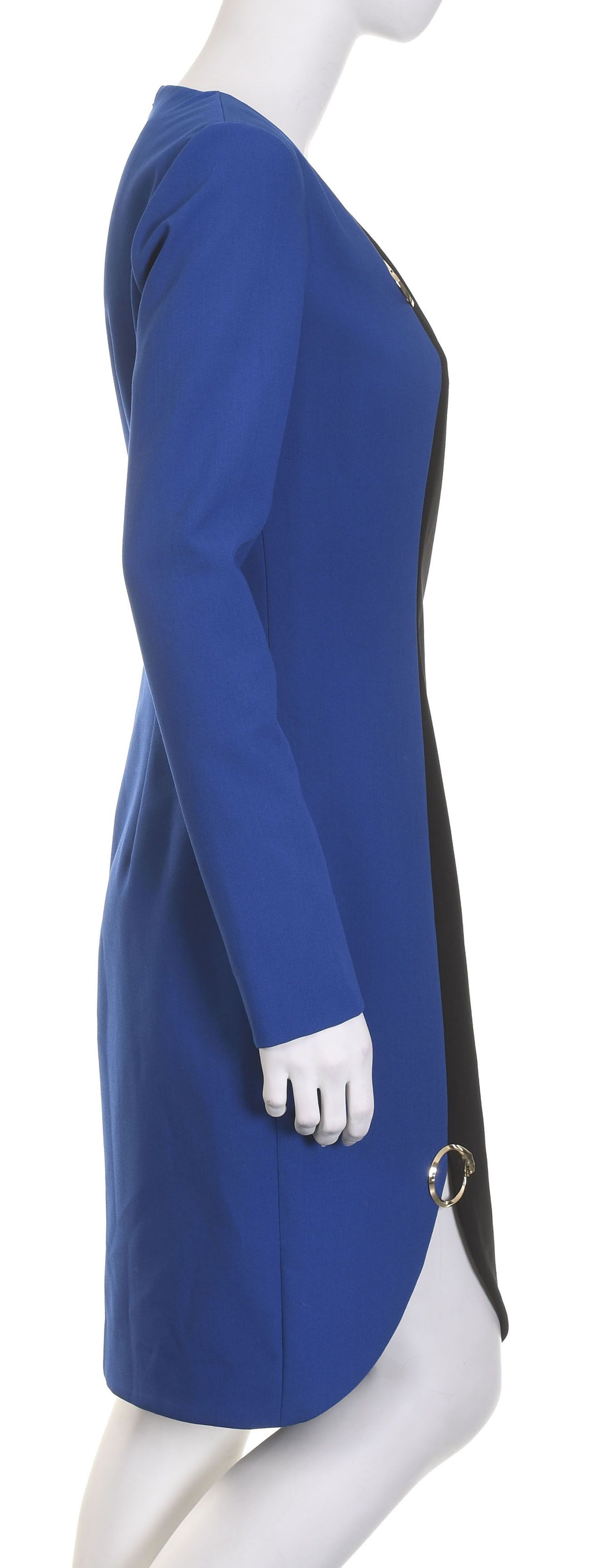 ROBERTO CAVALLI CLASS elegancka sukienka midi z długim rękawem 36 38