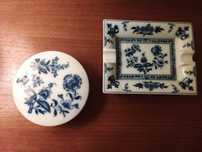 Caixa e Cinzeiro de porcelana branca Vista Alegre - decoração Margão